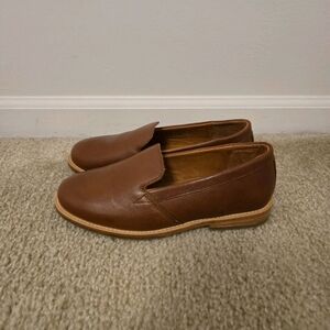 Patina Portland Leather Goods Cognac Rounded Leather Loafer Size 6.5